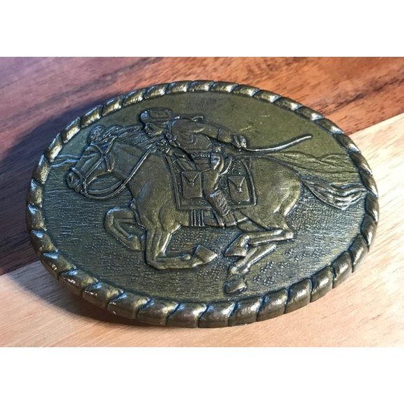 1981 "Pony Express Rider" VINTAGE BUCKLE - Picture 3 of 5